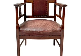 Jac. van den Bosch Arts & Crafts Club Chair for 't Binnenhuis Amsterdam, 1900s